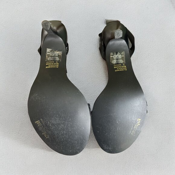 Strappy Heels Sz 10 Black Satin Wrap-Around Ties Unlisted Kenneth Cole Formal - Picture 6 of 7